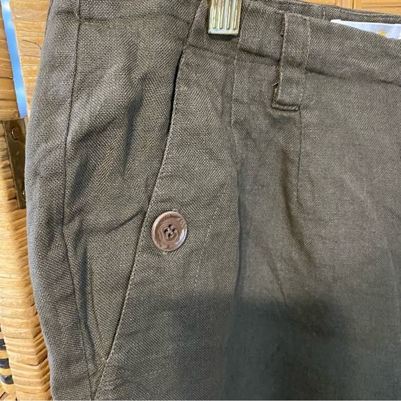 Talbots Green Chinos Relaxed Fit Lightweight 100% Irish linen size 16W - Picture 6 of 16